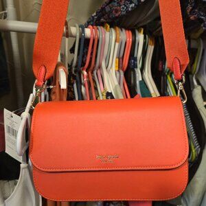 Kate Spade NY buddie smooth leather medium s - orange - NWT